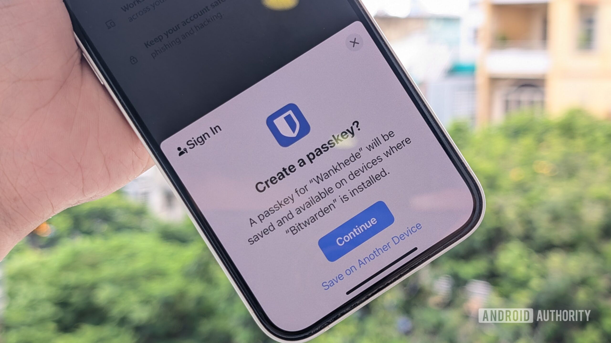Δημιουργήστε το passkey προτροπή iOS Bitwarden 2