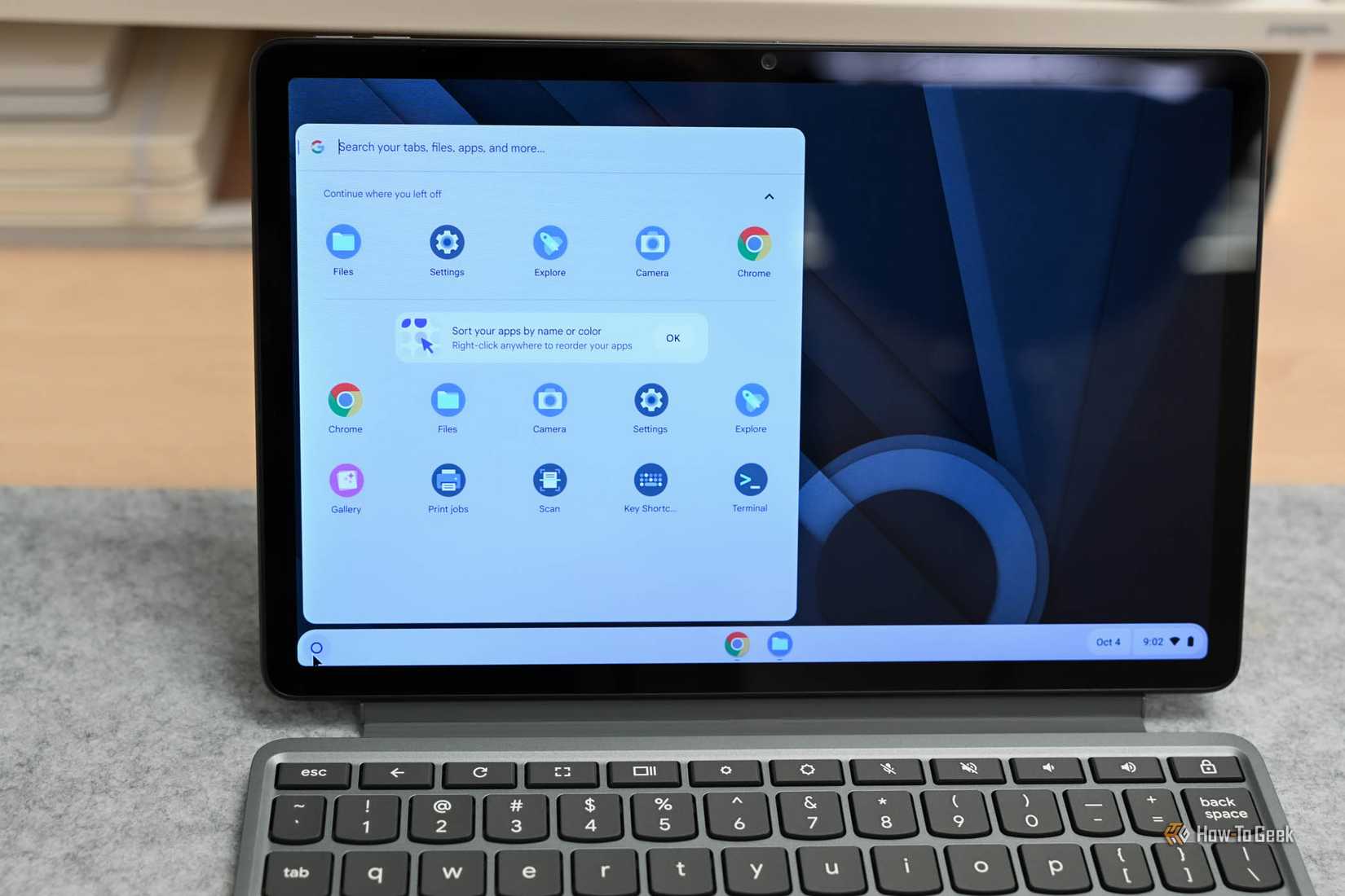 Μενού Αναζήτηση Ανοίξτε στο Duet Lenovo Chromebook 11 ιντσών.